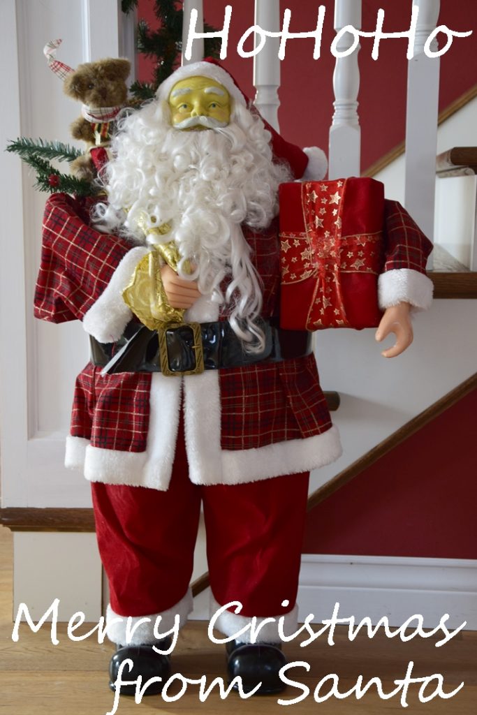 Weihnachtsdeko mit Santa Claus, Weihnachtsmann, Amerikanisch, Deko, Dekoration, Weihnachtsdeko, Treppenhaus