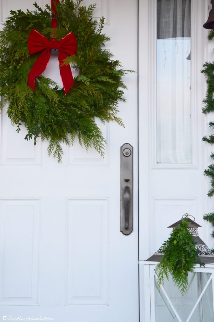 Weihnachtsdeko DIY Kranz Thuja und Buchs selber machen für Haustür und Eingangsbereich, Christmas Wreath, Deko Dekoration, Tür Fenster weihnachtlich Eingang