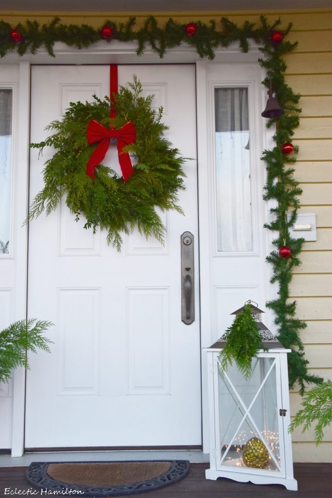 Weihnachtsdeko DIY Kranz Thuja und Buchs selber machen für Haustür und Eingangsbereich, Christmas Wreath, Deko Dekoration, Tür Fenster weihnachtlich Eingang