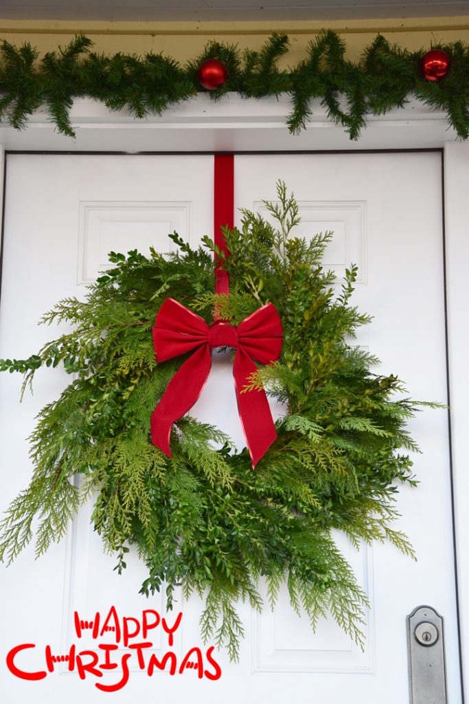 Weihnachtsdeko DIY Kranz Thuja und Buchs selber machen für Haustür und Eingangsbereich, Christmas Wreath, Deko Dekoration, Tür Fenster weihnachtlich Eingang