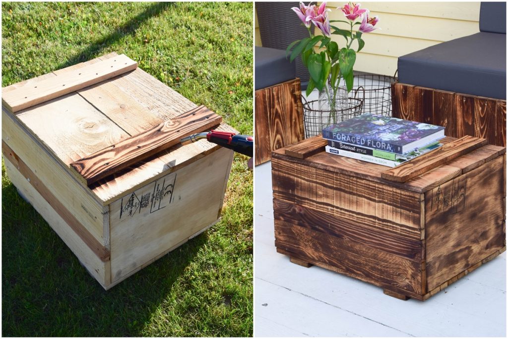 Von der Holzkiste zum Tisch: DIY flambiertes Holz selbermachen