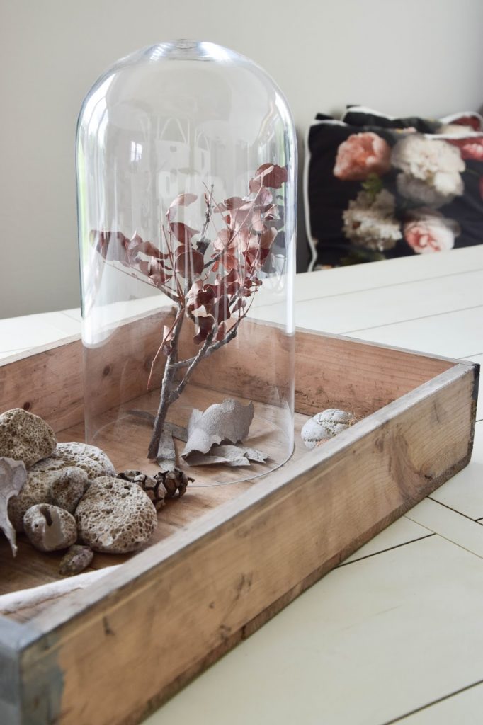 Dekoidee mit Fundstücken aus dem Urlaub: Muscheln, Steine, Sand, Äste und mehr. Deko, Dekoration, Urlaubserinnerungen