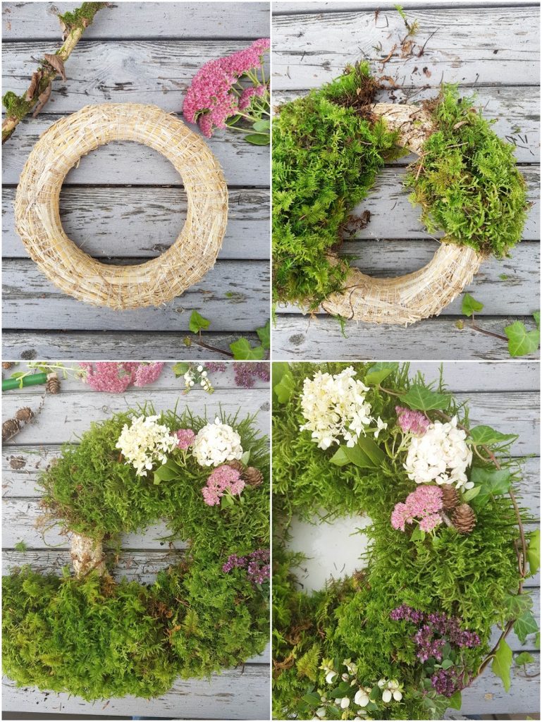 DIY Mooskranz einfach selbstgemacht: Herbstdeko, Deko für den Herbst, Kranz, Kränze selbermachen, Kranz aus Moos
