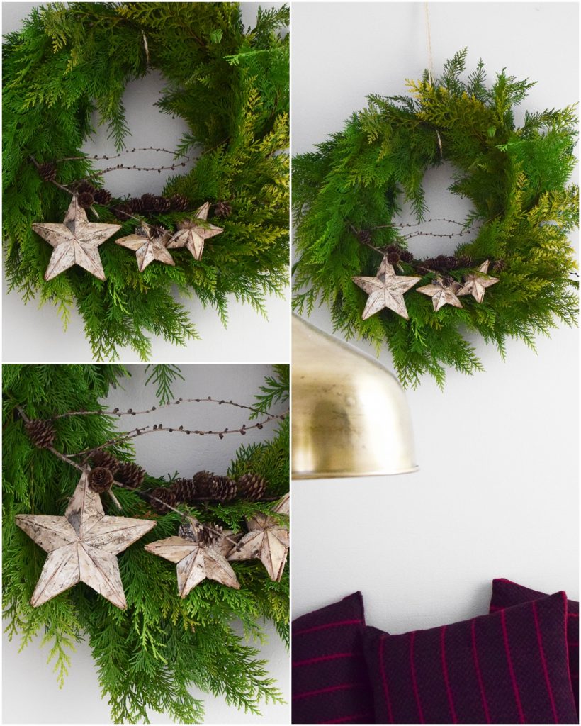 DIY Kranz selbstgemacht einfach und schnell mit Thuja und Zapfen und Sterne Kränze Strohkränze selber machen wreath DIY Kranz selbstgemacht einfach und schnell mit Thuja und Zapfen und Sterne Kränze Strohkränze selber machen wreath