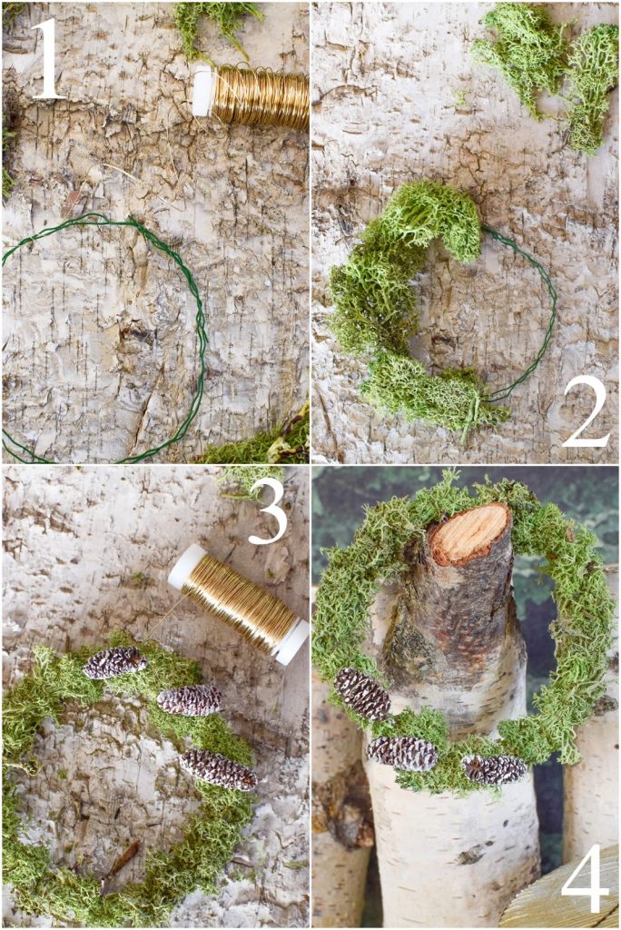 DIY Mini Mooskranz einfach selber machen. Selbstgemachter Kranz aus Moos: schnell und natürlich. Deko mit Natur, natürlich dekorieren mit Birke DIY Mini Mooskranz einfach selber machen. Selbstgemachter Kranz aus Moos: schnell und natürlich. Deko mit Natur, natürlich dekorieren mit Birke