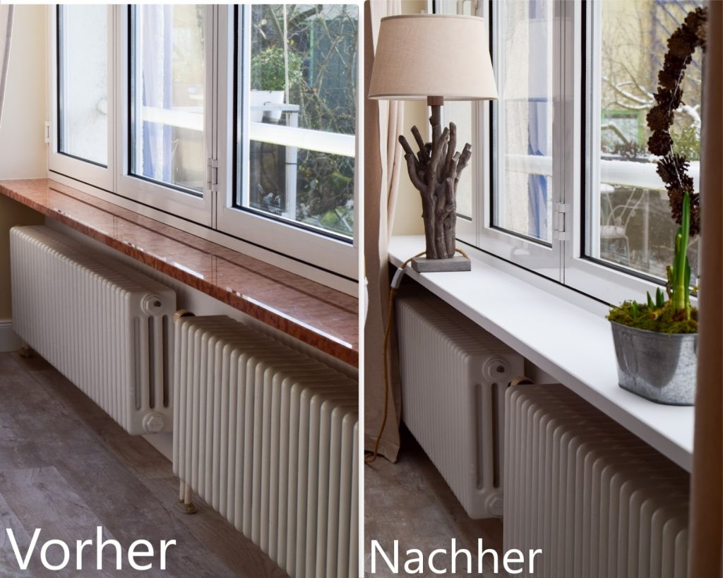 Renovierung von Fenstersims mit selbstklebender Folie. Einfach selbermachen renovieren Marmor Folie Klebefolie. Aus Alt mach NEU Vorher Nachher Renovierung von Fenstersims mit selbstklebender Folie. Einfach selbermachen renovieren Marmor Folie Klebefolie. Aus Alt mach NEU