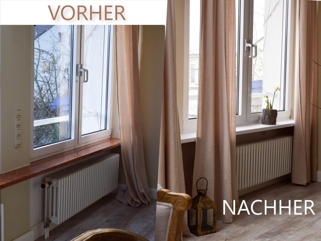 Renovierung von Fenstersims mit selbstklebender Folie. Einfach selbermachen renovieren Marmor Folie Klebefolie. Aus Alt mach NEU Vorher Nachher. Renovierung von Fenstersims mit selbstklebender Folie. Einfach selbermachen renovieren Marmor Folie Klebefolie. Aus Alt mach NEU