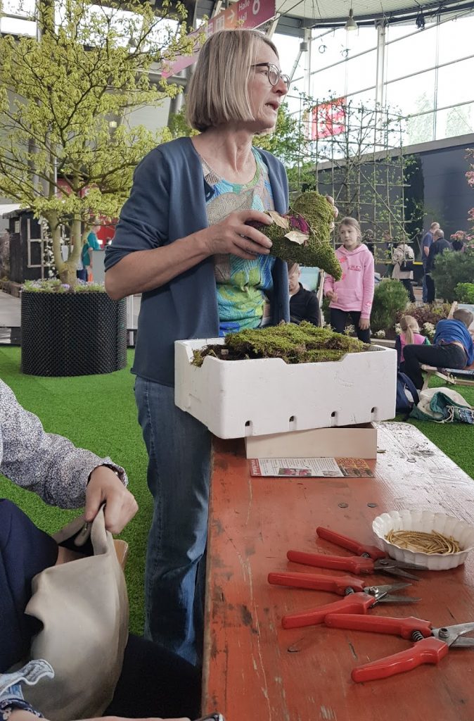 Kreativ Workshop mit Eleonore Schick Gartenmesse Stuttgart DIY Deko mit Moos. Einfach selber machen. Dekoidee aus Heu, Draht, Moos und Blüten Basteln und Kreativsein Kreativ Workshop mit Eleonore Schick Gartenmesse Stuttgart DIY Deko mit Moos. Einfach selber machen. Dekoidee aus Heu, Draht, Moos und Blüten Basteln und Kreativsein