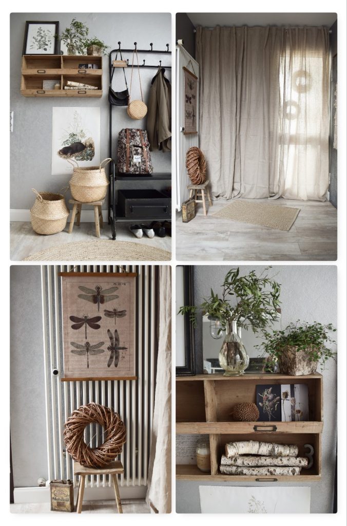 Garderobe Ideen für Flur Einrichtung Dekoidee aufbewahren natürlich wohnen umweltfreundlich Vorhang Teppich Holz Körbe aus Sisal Garderobe Ideen für Flur Einrichtung Dekoidee aufbewahren natürlich wohnen umweltfreundlich Vorhang Teppich Holz Körbe aus Sisal