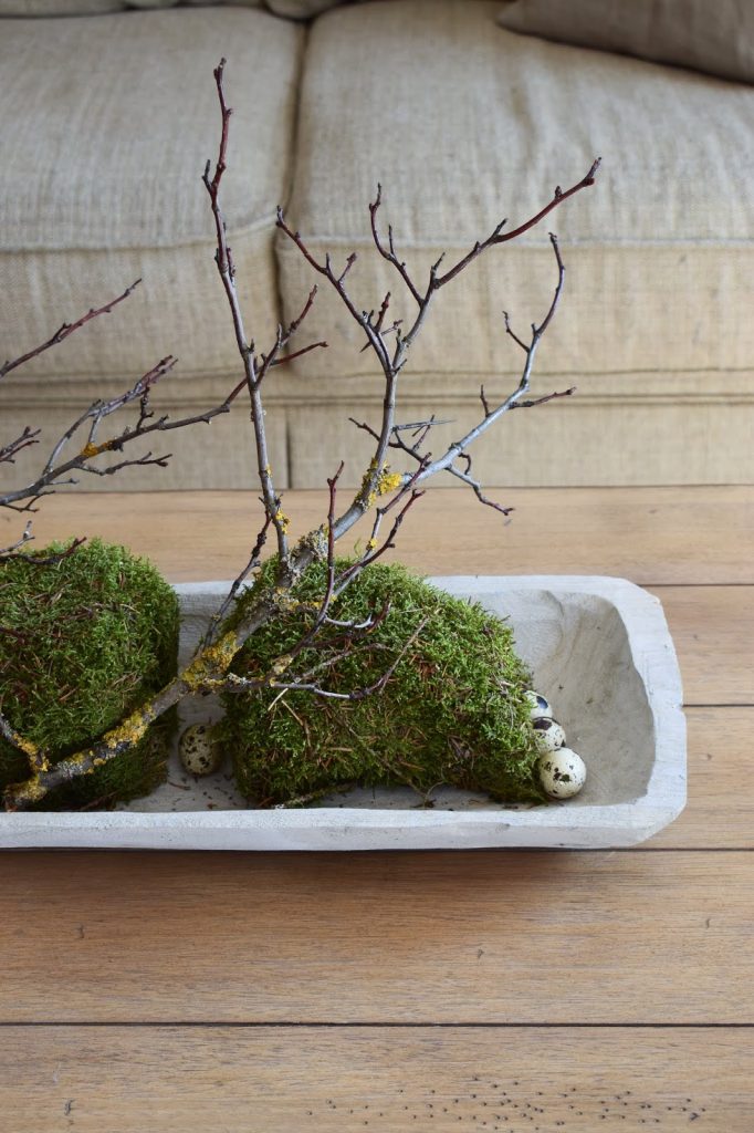 Deko mit Natur Moos Geäst Wachteleier einfach selbermachen Osterdeko dezent elegant Ostern Tischdeko Dekoidee dekorieren Deko mit Natur Moos Geäst Wachteleier einfach selbermachen Osterdeko dezent elegant Ostern Tischdeko Dekoidee dekorieren
