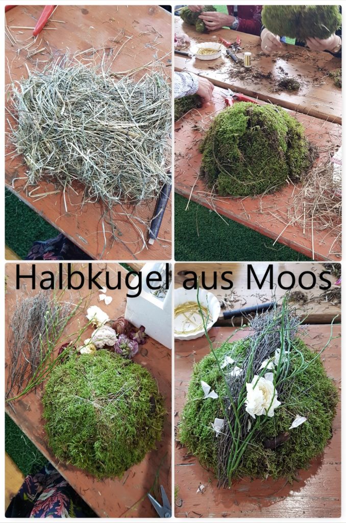 DIY Deko mit Moos. Einfach selber machen. Dekoidee aus Heu, Draht, Moos und Blüten Basteln und Kreativsein DIY Deko mit Moos. Einfach selber machen. Dekoidee aus Heu, Draht, Moos und Blüten Basteln und Kreativsein