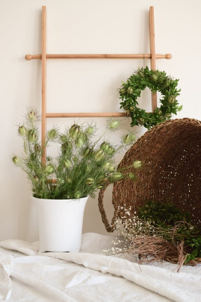 DIY Anleitung Kranz für den Sommer aus Buchs und Samenkapseln der Jungfer im Grünen. Selber machen Naturdeko natürlich dekorieren DIY Anleitung Kranz für den Sommer aus Buchs und Samenkapseln der Jungfer im Grünen. Selber machen Naturdeko natürlich dekorieren