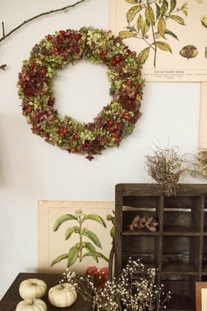 Hortensienkranz Anleitung zum selber binden mit Fetter Henne Hagebutte Hagebutten Kränze Dekoidee Herbst Kranz binden für Anfaenger herbstlich dekorieren kränze DIY Hortensienkranz Anleitung zum selber binden mit Fetter Henne Hagebutte Hagebutten Kränze Dekoidee Herbst Kranz binden für Anfaenger herbstlich dekorieren kränze DIY