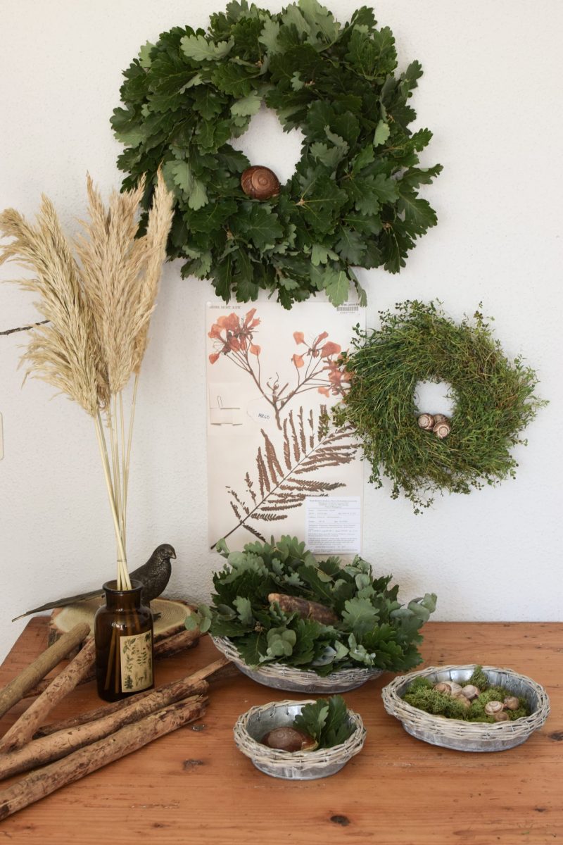 Eichblatt Kranz selber binden. So geht es. Anleitung für eine tolle Naturdekoidee. Kranzbinden Kranz Kränze aus Naturmaterialien DIY