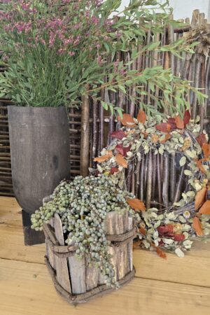 Holz-Vase Aged Wood mit Glaseinsatz – Bild 2