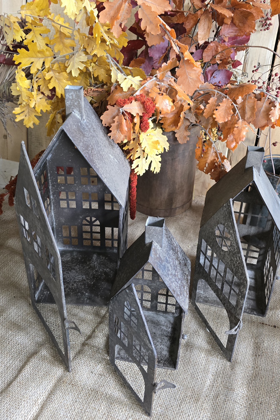 dekohaus metallhaus rosthaus lichthaus weihnachtsdeko haus kerzen im mrs greenery shop bestellen kaufen