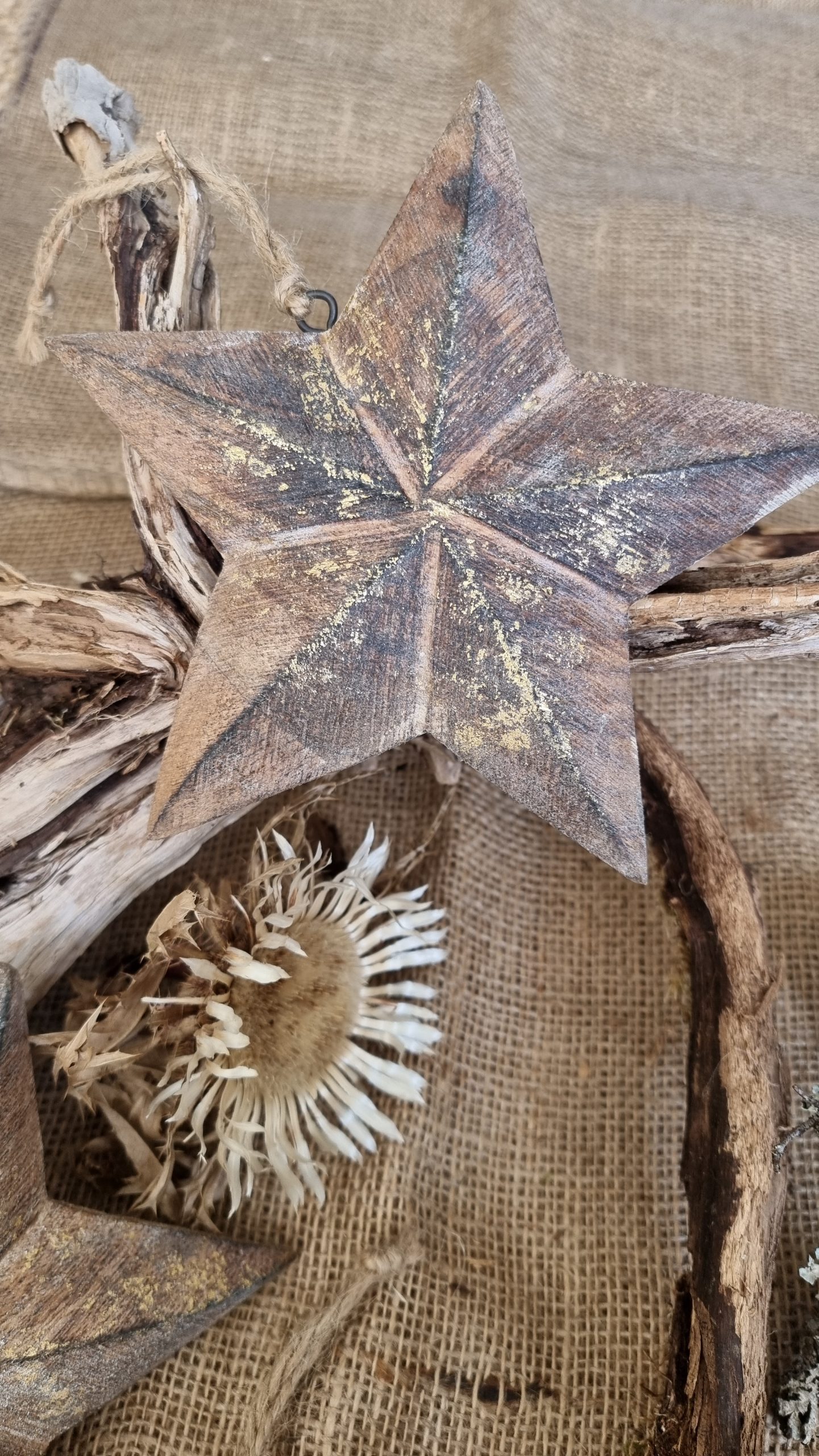 Holzanhänger Stern Weihnachtsanhänger Weihnachtsdeko Holzstern Dekoidee im Mrs Greenery Shop bestellen kaufen