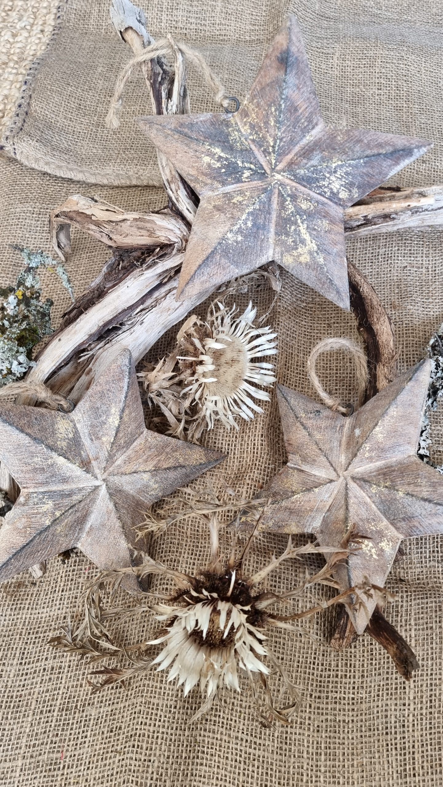 Holzanhänger Stern Weihnachtsanhänger Weihnachtsdeko Holzstern Dekoidee im Mrs Greenery Shop bestellen kaufen