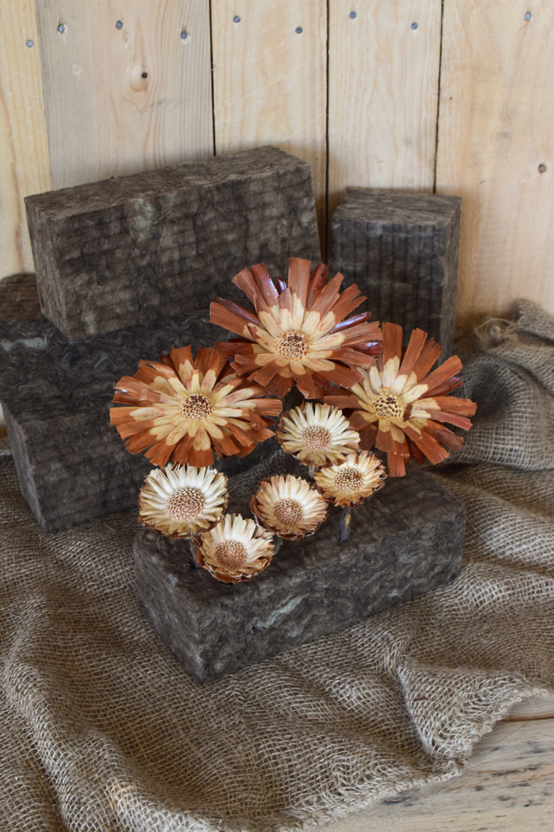Bio Steckschaum Steckziegel. Die Alternative! Plastikfrei Blumen stecken. Für Blumengestecke aus 100% natürlichen Materialien. Für Nass- und Trockengestecke. Natürliche Steckmasse Sideau vom Mrs Greenery Shop
