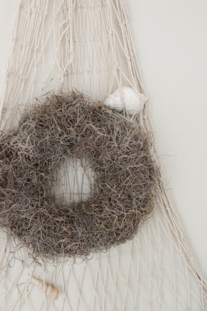 Fischernetz: maritime Sommerdeko Dekoidee Sommer Netz Muscheln Kranz Kränze dekorieren jetzt im Mrs Greenery Shop bestellen kaufen