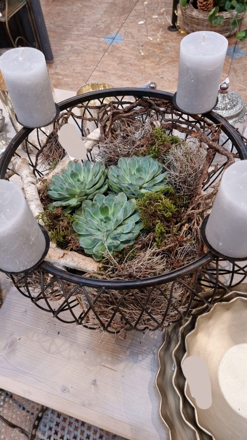 Schale Dekoschale mit Kerzenring Adventsdeko Adventskranz Kerzendeko Tischdeko Dekoschale im Mrs Greenery Shop kaufen bestellen