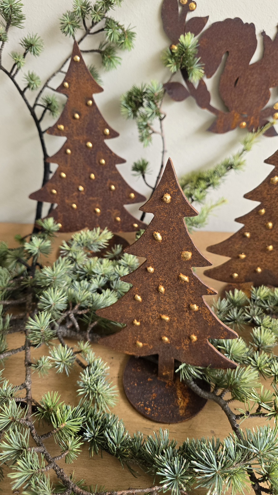 Rostdeko Deko rosttanne Winterdeko weihnachtsdeko Metalldeko im Mrs Greenery Shop bestellen kaufen