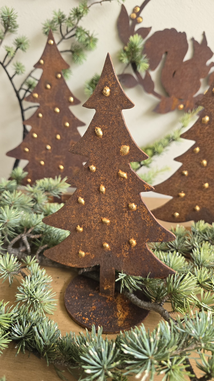 Rostdeko Deko rosttanne Winterdeko weihnachtsdeko Metalldeko im Mrs Greenery Shop bestellen kaufen