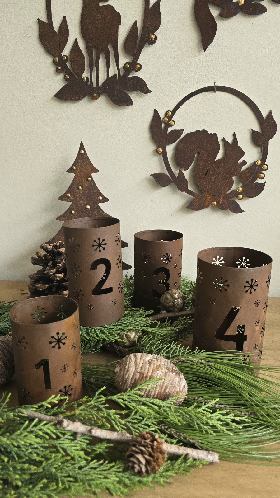 Adventsdeko Advent Rostdeko Deko rosttanne Winterdeko weihnachtsdeko Metalldeko im Mrs Greenery Shop bestellen kaufen