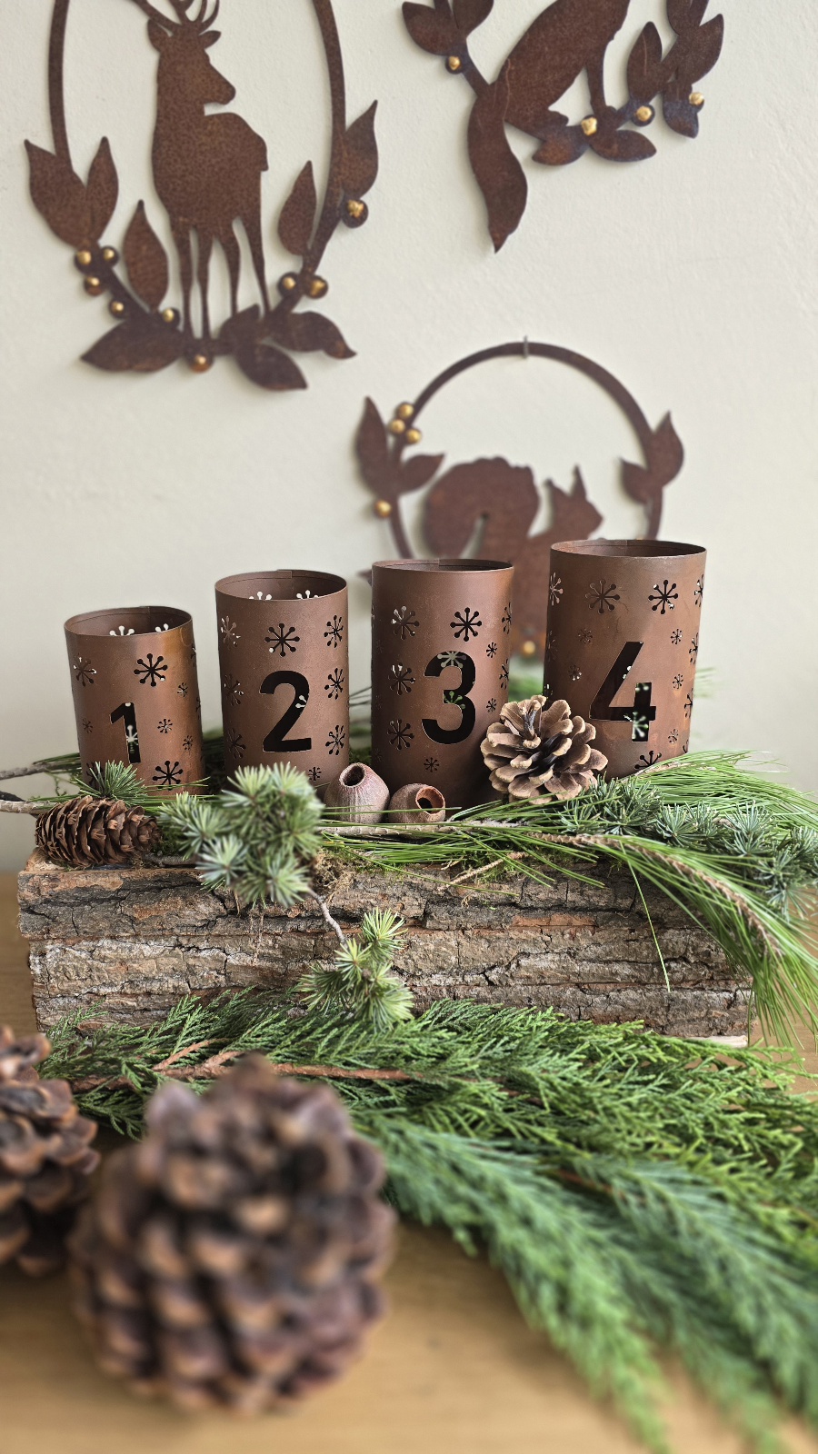 Adventsdeko Advent Rostdeko Deko rosttanne Winterdeko weihnachtsdeko Metalldeko im Mrs Greenery Shop bestellen kaufen