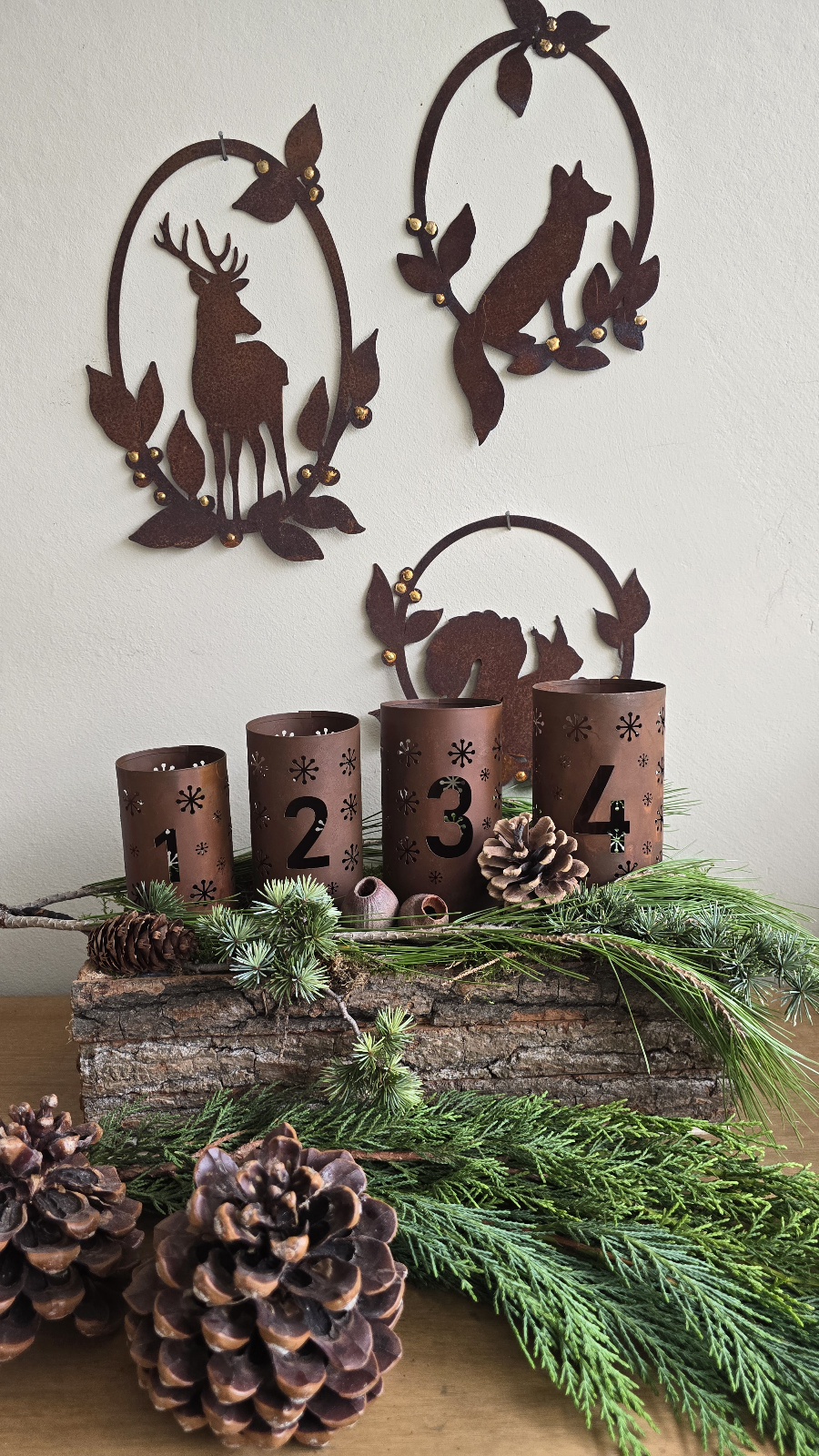 Adventsdeko Advent Rostdeko Deko rosttanne Winterdeko weihnachtsdeko Metalldeko im Mrs Greenery Shop bestellen kaufen
