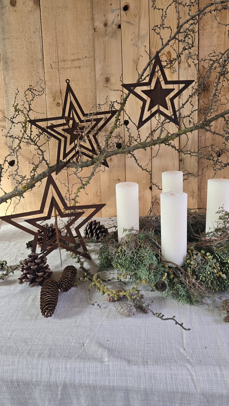 Sterne Stern zum Haengen Roststern Metallstern Dekostern Weihnachtsstern im Mrs Greenery Shop bestellen kaufen