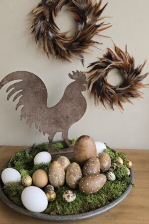 Nest natur Osternest Holzei Osterei Federkranz Kranz Dekonest Osterdeko Dekoidee Ostern im Mrs Greenery Shop bestellen