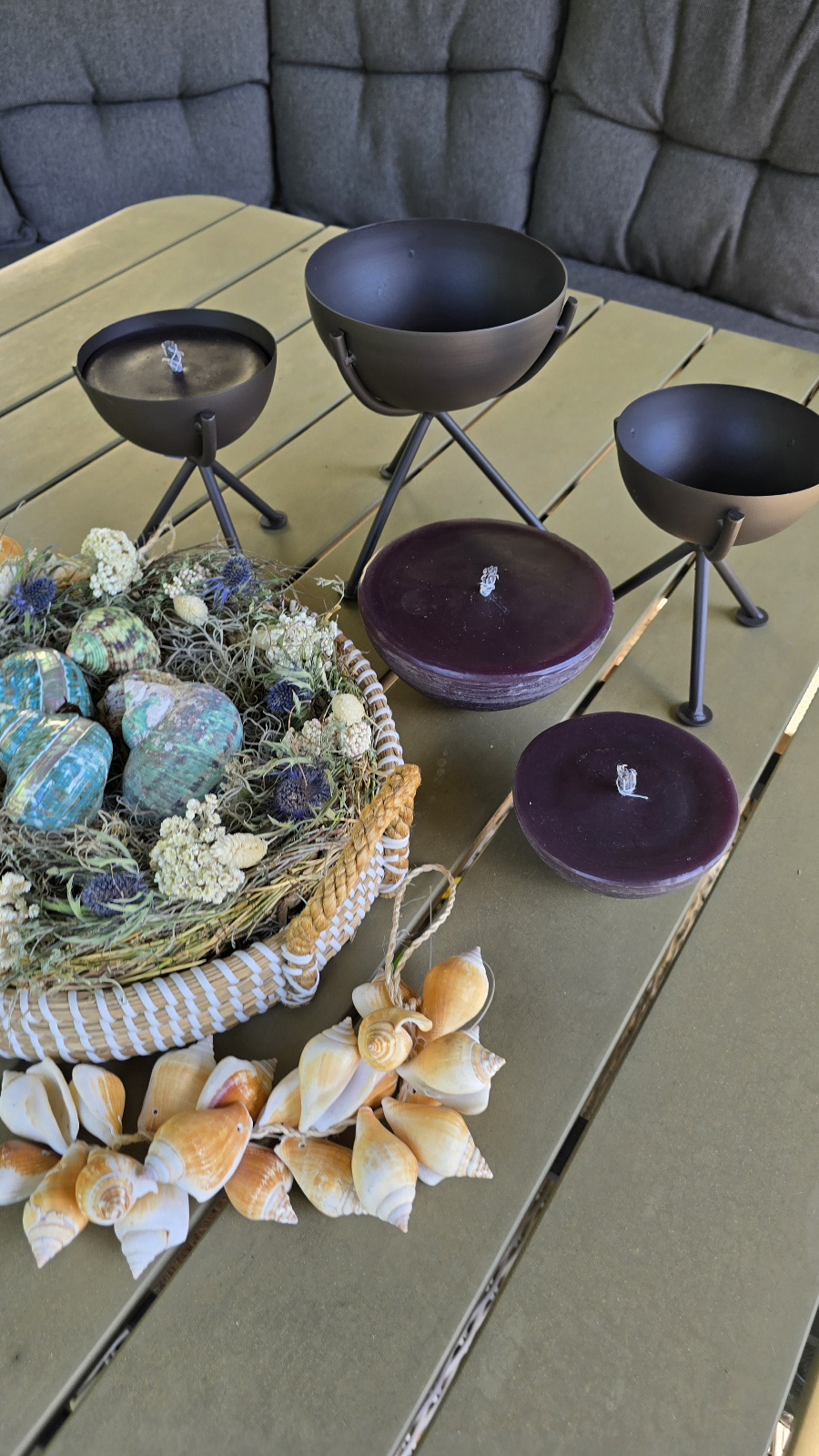 Tischfeuerschale Feuerschale für Tisch Metallschale Kerze Sommerdeko im Mrs Greenery Shop kaufen bestellen